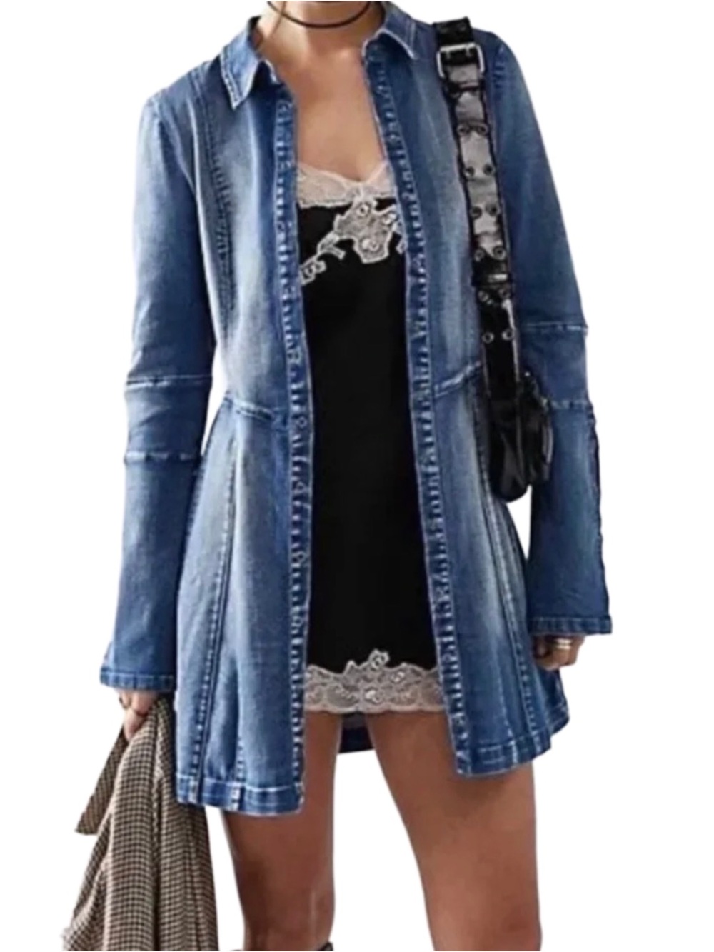 Free People Thea Denim Mini Dress